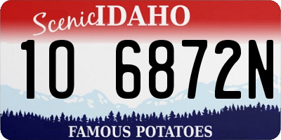 ID license plate 1O6872N