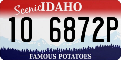 ID license plate 1O6872P