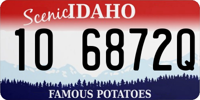 ID license plate 1O6872Q