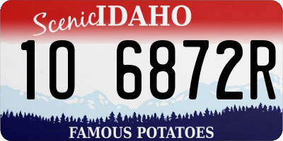 ID license plate 1O6872R