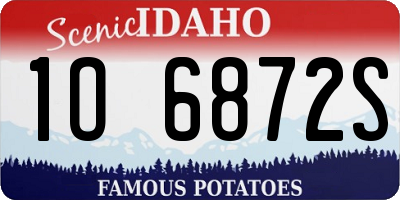 ID license plate 1O6872S