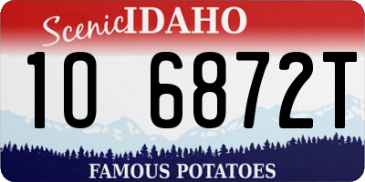 ID license plate 1O6872T