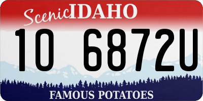 ID license plate 1O6872U