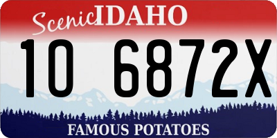 ID license plate 1O6872X
