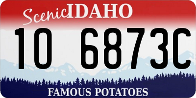 ID license plate 1O6873C