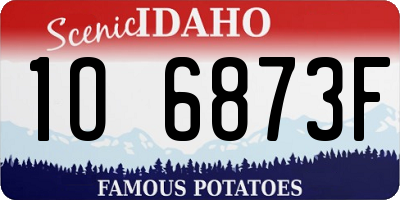 ID license plate 1O6873F
