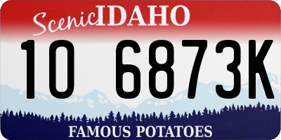 ID license plate 1O6873K
