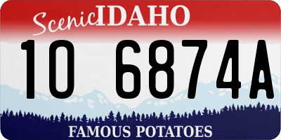 ID license plate 1O6874A