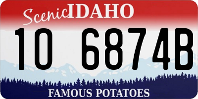 ID license plate 1O6874B