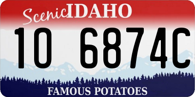 ID license plate 1O6874C