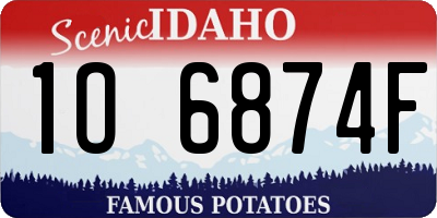 ID license plate 1O6874F