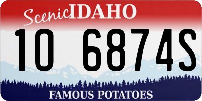 ID license plate 1O6874S