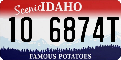 ID license plate 1O6874T