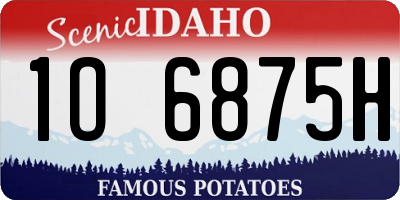 ID license plate 1O6875H