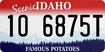 ID license plate 1O6875T