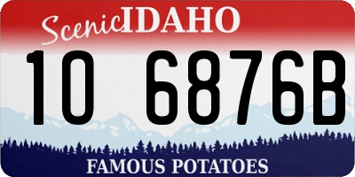 ID license plate 1O6876B