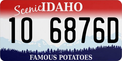ID license plate 1O6876D