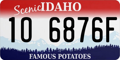 ID license plate 1O6876F