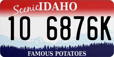 ID license plate 1O6876K