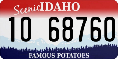 ID license plate 1O6876O