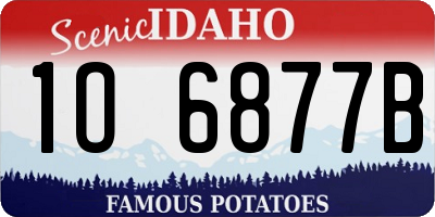 ID license plate 1O6877B