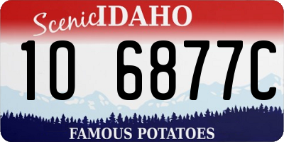 ID license plate 1O6877C