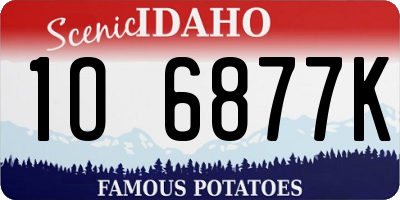 ID license plate 1O6877K