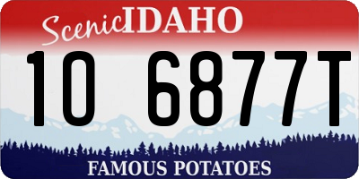 ID license plate 1O6877T