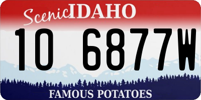 ID license plate 1O6877W