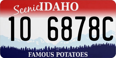ID license plate 1O6878C