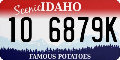ID license plate 1O6879K