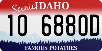 ID license plate 1O6880D