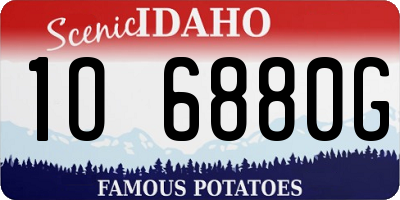 ID license plate 1O6880G