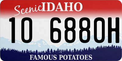 ID license plate 1O6880H