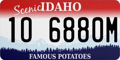 ID license plate 1O6880M