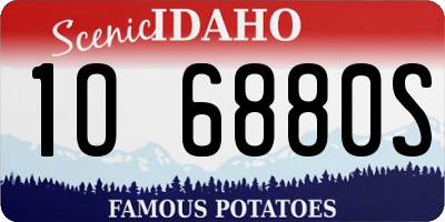 ID license plate 1O6880S