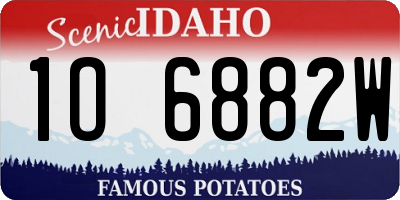 ID license plate 1O6882W
