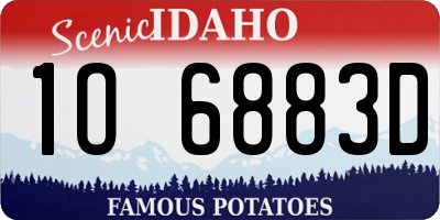 ID license plate 1O6883D