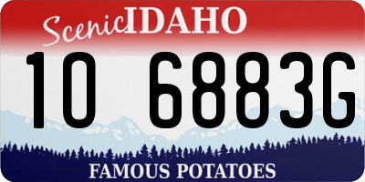 ID license plate 1O6883G