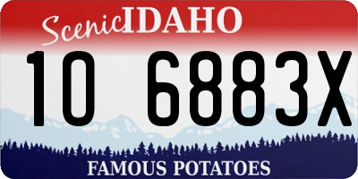 ID license plate 1O6883X