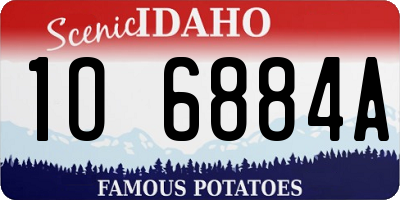 ID license plate 1O6884A