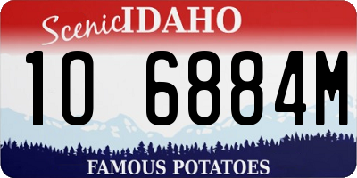 ID license plate 1O6884M