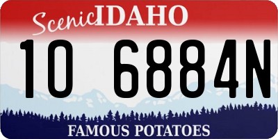 ID license plate 1O6884N