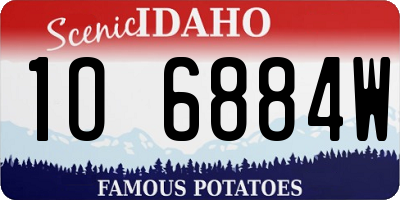 ID license plate 1O6884W