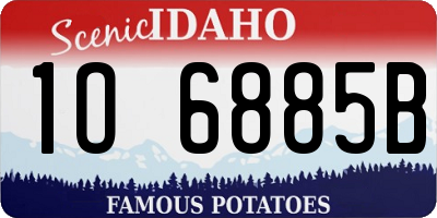 ID license plate 1O6885B