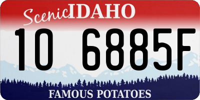 ID license plate 1O6885F