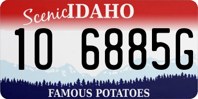 ID license plate 1O6885G