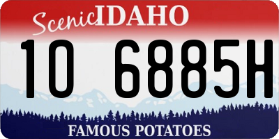 ID license plate 1O6885H
