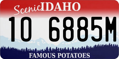 ID license plate 1O6885M