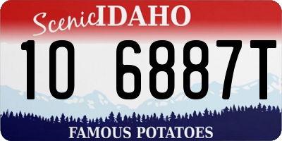 ID license plate 1O6887T